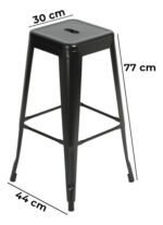 Banqueta Alta Tipo Industrial Hierro Otten 77cm Hierro Pintado Negro - Imagen 7