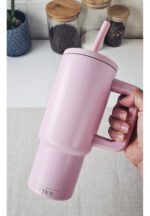 Vaso Térmico Acero C/ Manija Y Sorbete Otten 700 Ml Rosa - Imagen 9