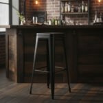 Banqueta Alta Tipo Industrial Hierro Otten 77cm Hierro Pintado Negro - Imagen 5