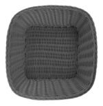 Panera Trenzada Plastico Cuadrada Calidad Premium 23 Cm Color Gris Lisa