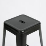 Banqueta Alta Tipo Industrial Hierro Otten 77cm Hierro Pintado Negro - Imagen 4