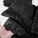 Mantel Redondo Jacquard Tela Poliéster Otten 3,2 Mts Negro Geométrico - Imagen 4