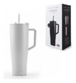 Vaso Térmico Acero C/ Sorbete Y Manija Otten 1 Lt Blanco - Imagen 2