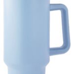 Vaso Térmico Acero C/ Manija Y Sorbete Otten 1 Lt Celeste