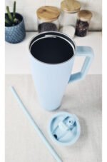 Vaso Térmico Acero C/ Sorbete Y Manija Otten 1 Lt Celeste Lisa - Imagen 9