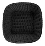 Panera Trenzada Plastico Cuadrada Calidad Premium 23 Cm Color Negro Lisa