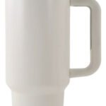 Vaso Térmico Acero Con Sorbete Y Manija Otten 1 Lt Blanco Lisa