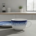 Set x 6 Taza De Té + Plato Porcelana Schmidt Esfera Color Azul - Imagen 2