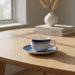 Set x 6 Taza De Té + Plato Porcelana Schmidt Esfera Color Azul - Imagen 3