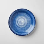 Plato Postre Porcelana Schmidt Azul 21 Cm Modelo Esfera Redondo - Imagen 2
