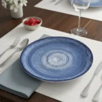 Plato Postre Porcelana Schmidt Azul 21 Cm Modelo Esfera Redondo - Imagen 5