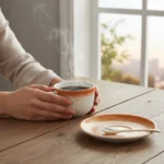 Taza De Té Porcelana Schmidt Esfera Color Mostaza Con Plato 200 Ml - Imagen 2