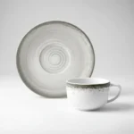 Taza De Té Porcelana Schmidt Esfera Color Gris Con Plato 200 Ml - Imagen 5
