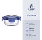 Taper Contenedor Redondo Luminarc Putina 400 Ml Azul - Imagen 7