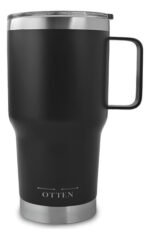 Vaso Térmico Acero C/ Manija Otten 800 Ml Negro Lisa