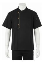 Chaqueta De Chef Para Cocina Manga Corta Unisex Otten Negro L - Imagen 7