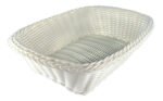 Panera Plastico Trenzada Rectangular Calidad Premium 27 Cm Color Blanco Lisa Liso - Imagen 2