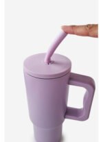 Vaso Térmico Acero C/ Manija Y Sorbete Otten 700 Ml Lila Lisa - Imagen 2