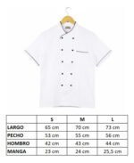 CHAQUETA DE CHEF BLANCA MANGA CORTA XL - TF505-17 - Imagen 7