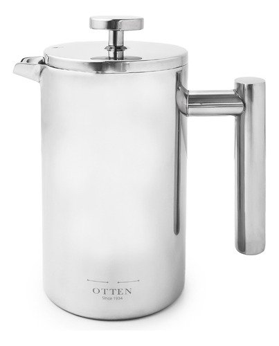 D_665800-MLA83593882625_042025-O Cafetera Embolo Prensa Acero Plateada Otten 600 Ml - BAZAR CHEF Plateado - Imagen 1