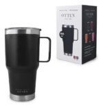 Vaso Térmico Acero C/ Manija Otten 800 Ml Negro Lisa - Imagen 2