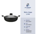 Wok Antiadherente C/ Tapa Y Asa Panelux Maximum Stone 28 Cm Negro - Imagen 8