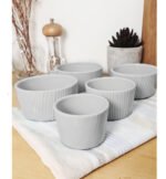 5 Cazuelas Porcelana Germer Gris Apilables Microondas Lavavajillas - Imagen 3