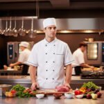 Chaqueta De Chef Para Cocina Manga Corta Unisex Otten Blanco M
