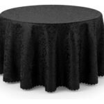 Mantel Redondo Jacquard Tela Poliéster Otten 2,8 Mts Negro