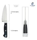 Cuchillo Cuchilla Chef Forjado Profesional Acero Otten 18 Cm Negro/plateado - Imagen 2