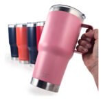 Vaso Térmico Acero C/ Manija Otten 800 Ml Rosa - Imagen 4
