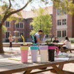 Vaso Térmico Acero C/ Manija Y Sorbete Otten 860 Ml Blanco/lila - Imagen 9