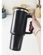 Vaso Térmico Acero Con Sorbete Y Manija Otten 1 Lt Negro Lisa - Imagen 9