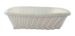Panera Plastico Trenzada Rectangular Calidad Premium 27 Cm Color Blanco Lisa Liso - Imagen 3