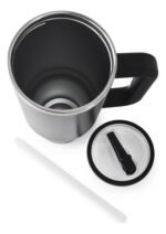 Vaso Térmico Acero Con Sorbete Y Manija Otten 1 Lt Negro Lisa - Imagen 2