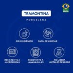 Plato Playo Porcelana Tramontina Paula 25 Cm Blanco Paula - Imagen 6