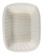 Panera Plastico Trenzada Rectangular Calidad Premium 27 Cm Color Blanco Lisa Liso