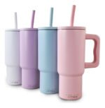 Vaso Térmico Acero C/ Manija Y Sorbete Otten 700 Ml Lila Lisa - Imagen 5