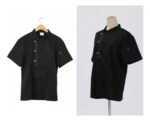 Chaqueta De Chef Para Cocina Manga Corta Unisex Otten Negro L - Imagen 4