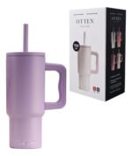Vaso Térmico Acero C/ Manija Y Sorbete Otten 700 Ml Lila Lisa - Imagen 4