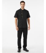 Chaqueta De Chef Para Cocina Manga Corta Unisex Otten Negro L - Imagen 8