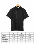Chaqueta De Chef Para Cocina Manga Corta Unisex Otten Negro L - Imagen 9