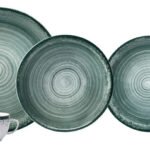 Juego Vajilla Completo Porcelana Schmidt 28 Piezas Verde Esfera