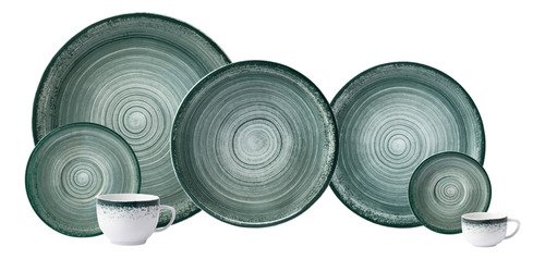 D_941350-MLA97665202024_112025-O Juego Vajilla Completo Porcelana Schmidt 28 Piezas Verde Esfera - Imagen 1