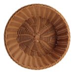 Panera Trenzada Plastico Redonda Calidad Premium 27 Cm Camel