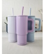 Vaso Térmico Acero C/ Manija Y Sorbete Otten 700 Ml Lila Lisa - Imagen 9