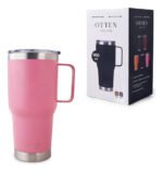 Vaso Térmico Acero C/ Manija Otten 800 Ml Rosa - Imagen 2