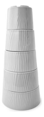 5 Cazuelas Porcelana Germer Gris Apilables Microondas Lavavajillas - Imagen 2
