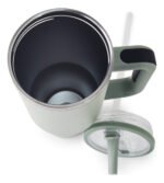 Vaso Térmico Acero Con Sorbete Y Manija Otten 1 Lt Verde Claro Lisa - Imagen 2