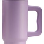 Vaso Térmico Acero C/ Manija Y Sorbete Otten 700 Ml Lila Lisa